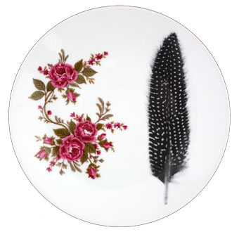 decoratieve borden veer bloemen